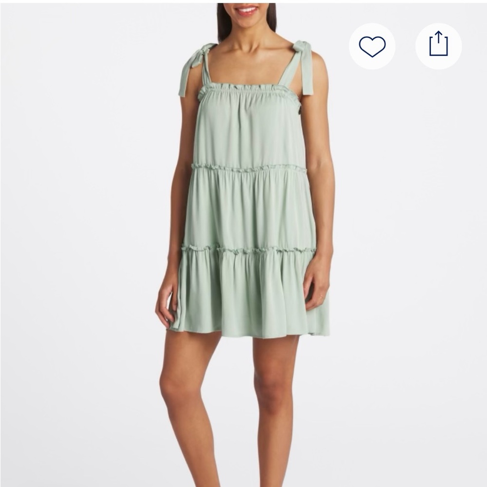 Mint Green Sleeveless Tiered Dress
